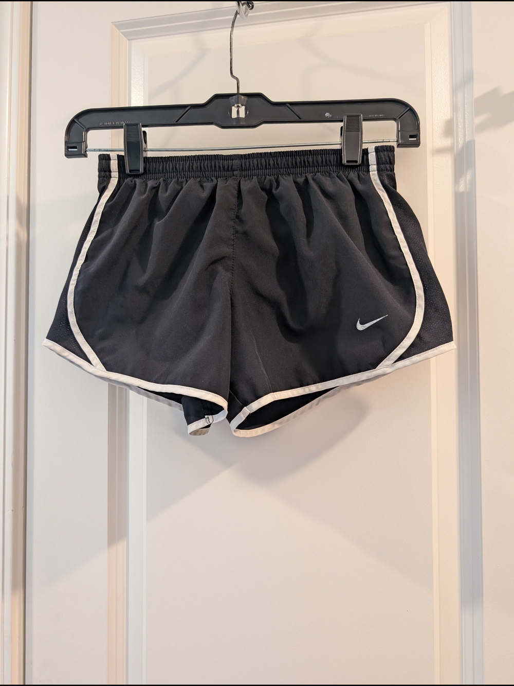 Nike Girls Black Running Shorts with White Trim